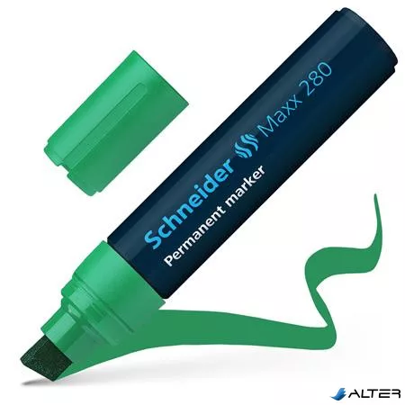 Alkoholos marker, 4-12 mm, vágott, SCHNEIDER 'Maxx 280', zöld