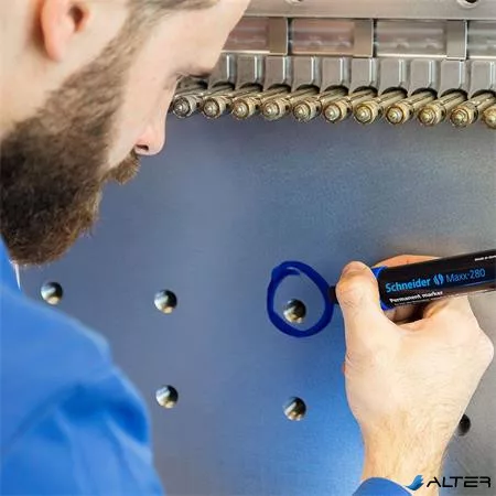 Alkoholos marker, 4-12 mm, vágott, SCHNEIDER 'Maxx 280', zöld