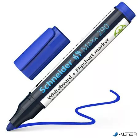 Tábla- és flipchart marker, 2-3 mm, kúpos, SCHNEIDER 'Maxx 290', kék