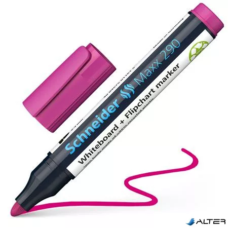 Tábla- és flipchart marker, 2-3 mm, kúpos, SCHNEIDER "Maxx 290", magenta