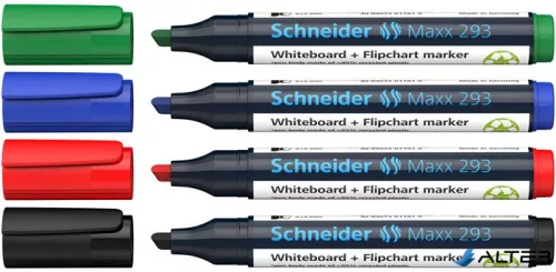 Tábla- és flipchart marker készlet, 2-5 mm, vágott, SCHNEIDER "Maxx 293", 4 különböző szín
