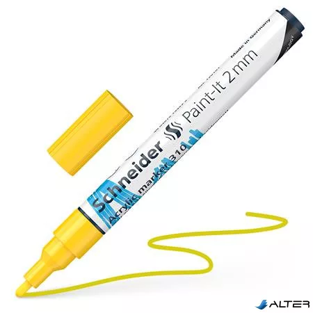 Dekormarker, akril, 2 mm, SCHNEIDER 'Paint-It 310', sárga