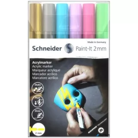   Dekormarker készlet, akril, 2 mm, SCHNEIDER "Paint-It 310", 6 különböző szín