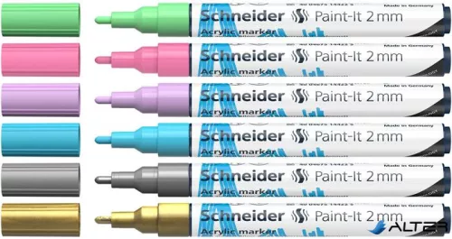 Dekormarker készlet, akril, 2 mm, SCHNEIDER "Paint-It 310", 6 különböző szín