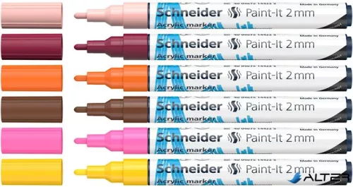 Dekormarker készlet, akril, 2 mm, SCHNEIDER 'Paint-It 310', 6 különböző szín
