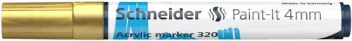 Dekormarker, akril, 4 mm, SCHNEIDER "Paint-It 320", arany