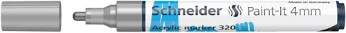 Dekormarker, akril, 4 mm, SCHNEIDER 'Paint-It 320', ezüst