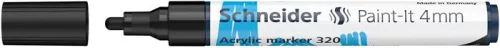 Dekormarker, akril, 4 mm, SCHNEIDER 'Paint-It 320', fekete