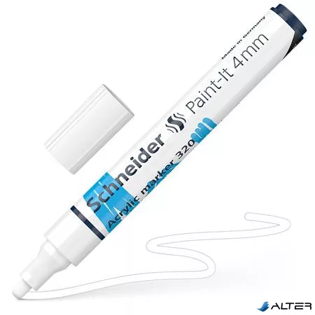 Dekormarker, akril, 4 mm, SCHNEIDER 'Paint-It 320', fehér