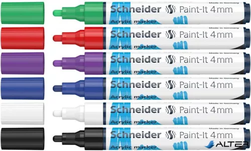 Dekormarker készlet, akril, 4 mm, SCHNEIDER 'Paint-It 320', 6 különböző szín