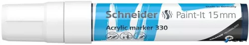 Dekormarker, akril, 15 mm, SCHNEIDER "Paint-It 330", fehér
