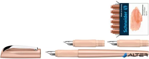 Töltőtoll ajándékszett, 1,1 mm, ajándék 1,5 és 1,8 mm-es tollheggyel, SCHNEIDER 'Callissima', barack