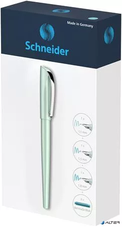 Töltőtoll ajándékszett, 1,1 mm, ajándék 1,5 és 1,8 mm-es tollheggyel, SCHNEIDER "Callissima", mentazöld
