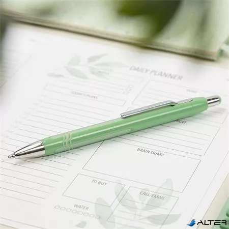 Golyóstoll, 0,7 mm, nyomógombos, mentazöld tolltest, SCHNEIDER 'Epsilon XB', kék