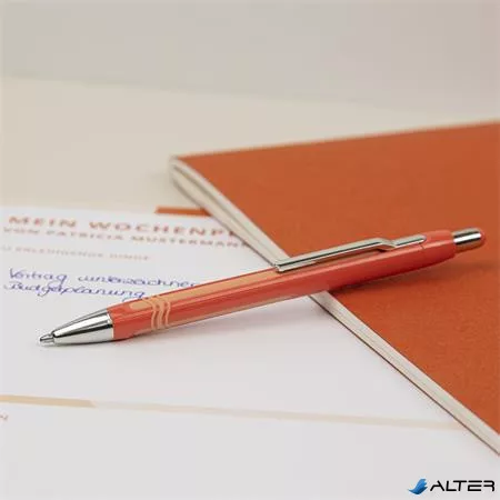 Golyóstoll, 0,7 mm, nyomógombos, narancs tolltest, SCHNEIDER 'Epsilon XB', kék