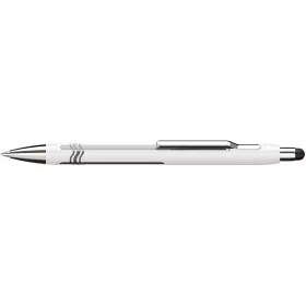   Golyóstoll, 0,7 mm, nyomógombos, érintőképernyőhöz, fehér-ezüst tolltest, SCHNEIDER 'Epsilon Touch XB', kék