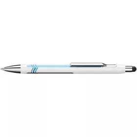   Golyóstoll, 0,7 mm, nyomógombos, érintőképernyőhöz, fehér-kék tolltest, SCHNEIDER 'Epsilon Touch XB', kék