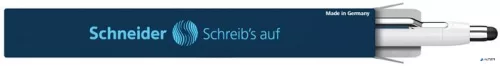 Golyóstoll, 0,7 mm, nyomógombos, érintőképernyőhöz, fehér-kék tolltest, SCHNEIDER 'Epsilon Touch XB', kék
