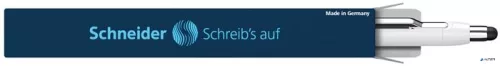 Golyóstoll, 0,7 mm, nyomógombos, érintőképernyőhöz, fehér-ezüst tolltest, SCHNEIDER 'Epsilon Touch XB', kék