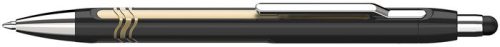 Golyóstoll, 0,7 mm, nyomógombos, érintőképernyőhöz, fekete-arany tolltest,SCHNEIDER 'Epsilon Touch XB', kék