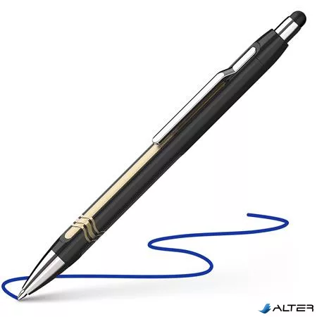 Golyóstoll, 0,7 mm, nyomógombos, érintőképernyőhöz, fekete-arany tolltest,SCHNEIDER "Epsilon Touch XB", kék