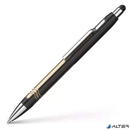 Golyóstoll, 0,7 mm, nyomógombos, érintőképernyőhöz, fekete-arany tolltest,SCHNEIDER "Epsilon Touch XB", kék