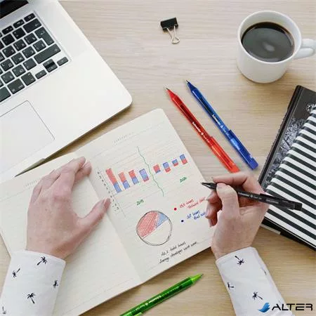 Golyóstoll, 0,5 mm, nyomógombos, SCHNEIDER 'Fave', kék