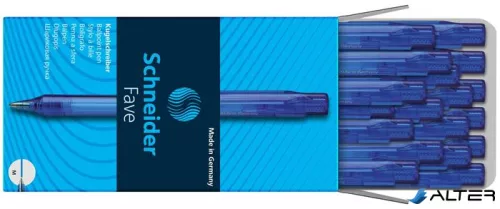 Golyóstoll, 0,5 mm, nyomógombos, SCHNEIDER "Fave", kék