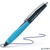 Golyóstoll, 0,5 mm, nyomógombos, sötétkék-ciánkék színű tolltest, SCHNEIDER 'Haptify', kék