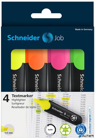 Szövegkiemelő készlet, 1-5 mm, SCHNEIDER 'Job 150', 4 különböző szín