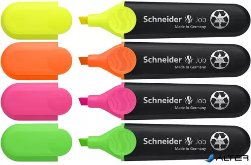 Szövegkiemelő készlet, 1-5 mm, SCHNEIDER "Job 150", 4 különböző szín