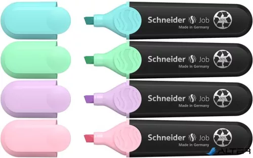 Szövegkiemelő készlet, 1-5 mm, SCHNEIDER "Job Pastel", 4 különböző pasztell szín