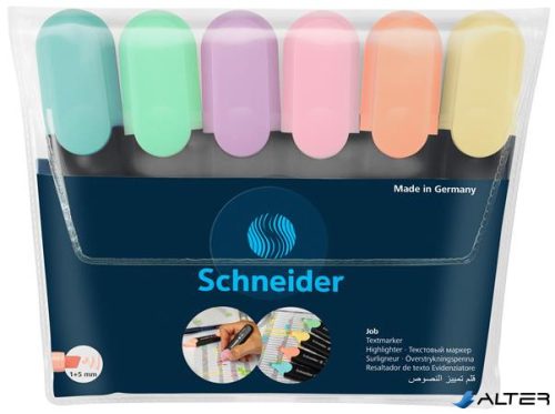 Szövegkiemelő készlet, 1-5 mm, SCHNEIDER 'Job Pastel', 6 különböző pasztell szín
