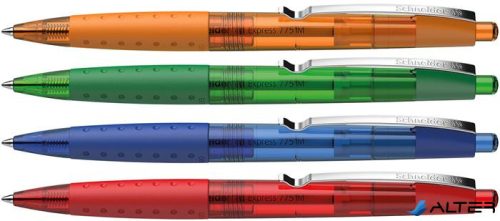 Golyóstoll, 0,5 mm, nyomógombos, SCHNEIDER "Loox", kék