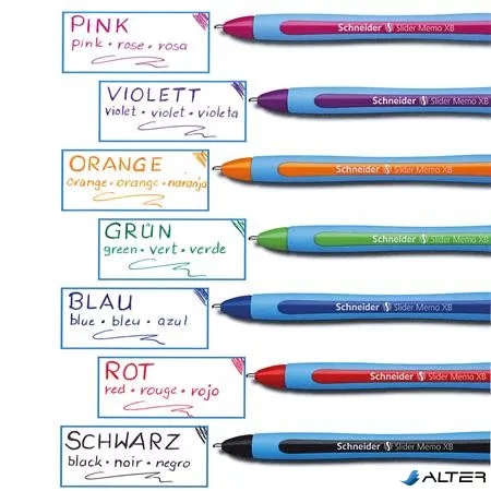 Golyóstoll, 0,7 mm, kupakos, SCHNEIDER 'Slider Memo XB', fekete