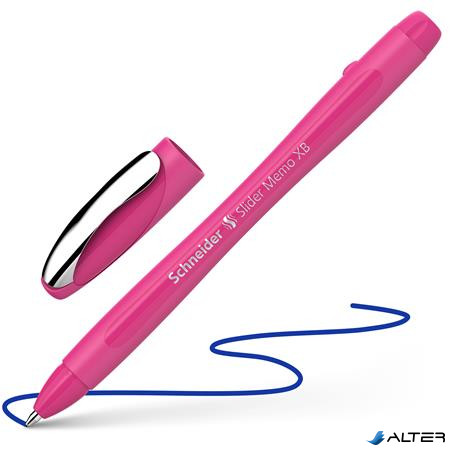 Golyóstoll, 0,7 mm, kupakos, SCHNEIDER "Slider Memo XB", rózsaszín
