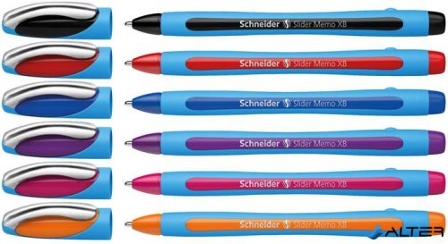 Golyóstoll készlet, 0,7 mm, kupakos, SCHNEIDER "Slider Memo XB", vegyes színek