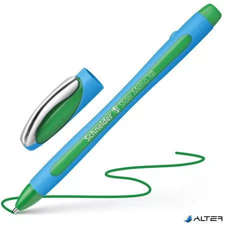 Golyóstoll, 0,7 mm, kupakos, SCHNEIDER "Slider Memo XB", zöld