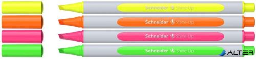 Szövegkiemelő toll készlet, 1-4 mm, SCHNEIDER "Shine-Up", 4 különböző szín
