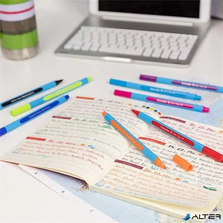 Golyóstoll, 0,5 mm, kupakos, SCHNEIDER "Slider Edge M", kék