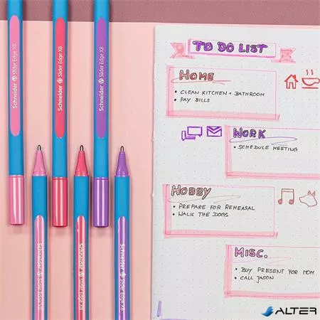 Golyóstoll, 0,7 mm, kupakos, SCHNEIDER "Slider Edge XB Pastel", lila