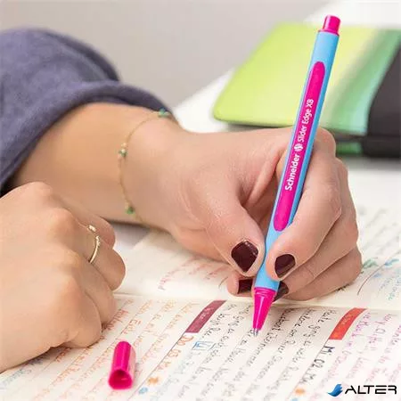 Golyóstoll, 0,7 mm, kupakos, SCHNEIDER "Slider Edge XB", rózsaszín