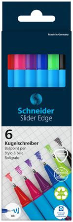 Golyóstoll készlet, 0,7 mm, kupakos, SCHNEIDER 'Slider Edge XB', vegyes színek