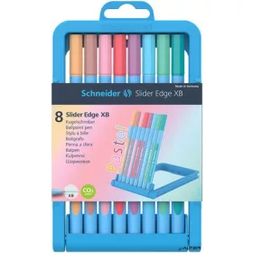   Golyóstoll készlet, 0,7 mm, kupakos, SCHNEIDER "Slider Edge XB Pastel", 8 különböző pasztell szín