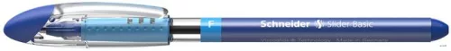 Golyóstoll, 0,3 mm, kupakos, SCHNEIDER 'Slider Basic F', kék