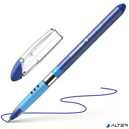 Golyóstoll, 0,3 mm, kupakos, SCHNEIDER 'Slider Basic F', kék