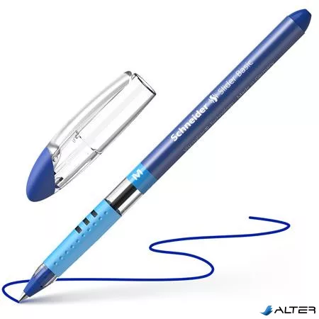 Golyóstoll, 0,5 mm, kupakos, SCHNEIDER 'Slider Basic M', kék