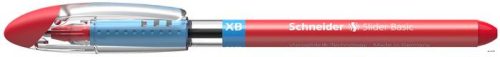 Golyóstoll, 0,7 mm, kupakos, SCHNEIDER 'Slider Basic XB', piros