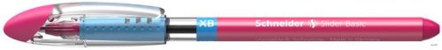 Golyóstoll, 0,7 mm, kupakos, SCHNEIDER "Slider Basic XB", rózsaszín