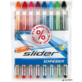   Golyóstoll készlet, 0,7 mm, kupakos, SCHNEIDER 'Slider Basic XB', vegyes színek